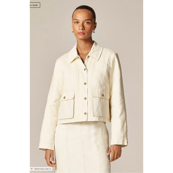 J.CREW Jackets & Blazers - J.CREW, Ivory Cropped Barn Jacket, MSRP $228, NWT